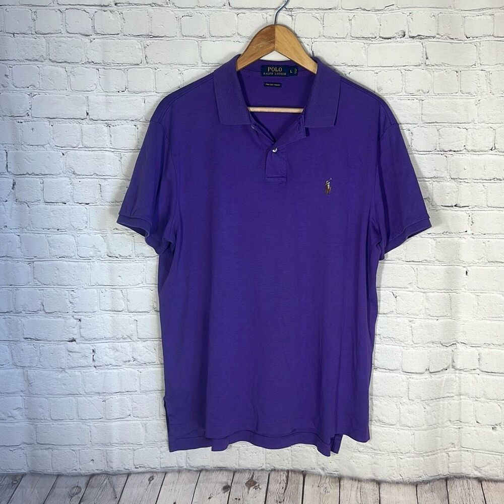 Polo Ralph Lauren Mens Purple Short Sleeve Golf Polo Size Xxl Color Pony Hole